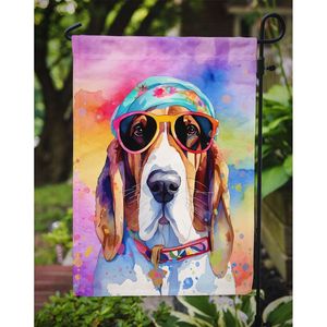 Multicolor Basset Hound Hippie Dawg <b>Garden</b> <b>Flag</b> Decorative Mailbox & Patio Banner for Yard Flower Beds & Lawn Artwork - Product Image 3