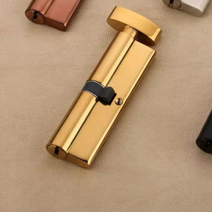 Modern 100mm Solid Brass Cylindrical Privacy <b>Handle</b> Lock Coin Operated Emergency Release for Farmhouse and Workshop Storage Cabi - Product Image 1