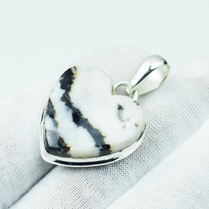 Heart White Buffalo Turquoise Pendant 925 Sterling <b>Silver</b> Boho Handmade Jewelry Statement Gift For Women <b>Men</b> - Product Image 2