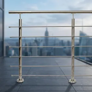 Barres horizontales modernes en acier inoxydable pour garde-corps d'escalier, balustrade durable pour balcon, maison, bureau, hôpital, centre commercial, appartement - Product Image 2