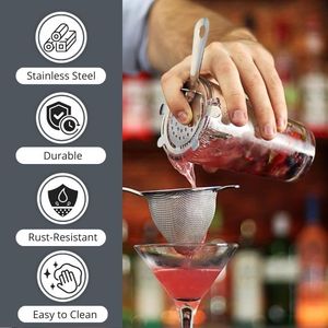 Premium Sales <b>Stainless</b> <b>Steel</b> 4 Prong Hawthorn Cocktail Strainer with Density Spring Fine Ice Bar Strainer Bartender Tools - Product Image 2