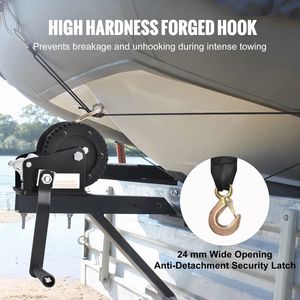 Verricello Manuale per Carichi Pesanti con Capacità di Trazione di 544 kg, Cinghia in Poliestere da 7 Metri e Cricchetto Bidirezionale per Rimorchi Nautici - Product Image 2