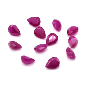 Rubis naturels africains non traités, formes poire calibrées 7x9mm, pierres précieuses de rubis naturelles facettées pour la création de bijoux - Product Image 4