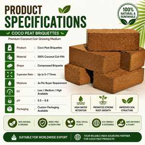 Briquettes de tourbe de coco lavée à faible teneur en EC de 650g, briques de coco compressées organiques pour l'hydroponie et les pépinières de détail - Product Image 6