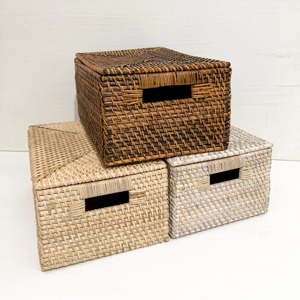 Rattan <b>basket</b> with handle Natural <b>Basket</b> Wicker <b>Basket</b> <b>Rectangular</b> <b>Basket</b> - Product Image 6