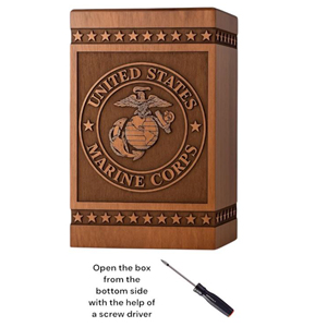 Handcrafted Rosewood US Marine Corps Urn: Veteran Memorial, Personalized Tribute urn Memorial Keepsake by AYAANS - Product Image 5