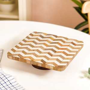 <b>Wedding</b> <b>Decoration</b> Wooden Food Serving Platters Solid Wooden Decorative Platter Trays New Pattern Wooden Resin Cake Platter Tray - Product Image 5