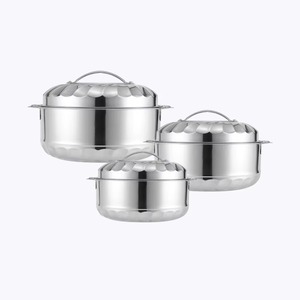 Ensemble de casseroles en acier inoxydable moderne de qualité supérieure, 3 pièces, passe au lave-vaisselle, respectueux de l'environnement, pour cuisines professionnelles et domestiques, KRAFT WORLD - Product Image 1