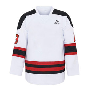 เสื้อฮอกกี้น้ำแข็งสไตล์โมเดิร์นพร้อมลุคทีมคลาสสิกและวัสดุที่สวมใส่สบายสำหรับเยาวชนและผู้ใหญ่ - Product Image 1