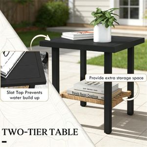 Set di Mobili da Bar Piccoli Bianchi per Cortile e Giardino - Set da 3 Pezzi - Product Image 3