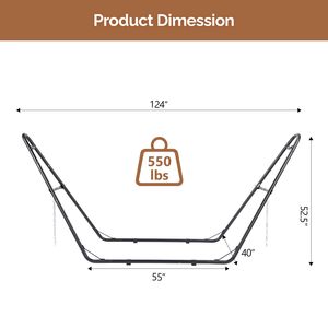 "Hotel-Grade Heavy Duty Iron <b>Hammock</b> Frame Stand for Easy Assembly and All <b>Hammocks</b>" - Product Image 3