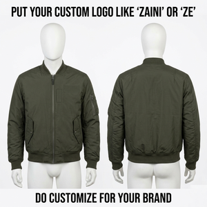 Blouson bomber unisexe en polyester twill 240 GSM coupe-vent de qualité supérieure, vert olive, avec broderie personnalisée, impression de patch, logo OEM ODM - Product Image 1