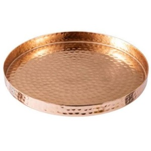 Home Kitchen Cafes and Restaurants Hammered Metal Serving Tray Wedding Party Tabletop Decorating Dinnerware Tray - Product Image 1