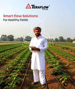 ท่อส่งน้ำเกษตร HDPE TERAFLOW PE100 ขนาด 200 มม. ป้องกันรังสียูวี เป็นมิตรกับสิ่งแวดล้อม ทนทาน น้ำหนักเบา ยืดหยุ่นได้ ได้รับการรับรองมาตรฐาน ISI เส้นผ่านศูนย์กลาง 0.5-8 นิ้ว - Product Image 3