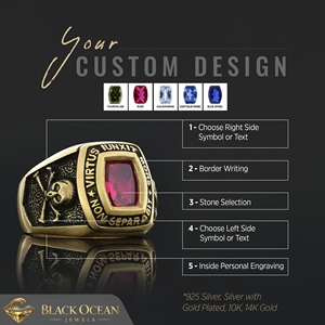 แหวนเมสัน BOJ รุ่น 033 แหวนสั่งทำพิเศษสำหรับทุกเพศ แหวนตราประทับฟรีเมสันแบบปรับแต่งได้ แหวนตราประทับมาสเตอร์เมสันเท็กซัส ฮิปฮอป สีเงิน ราคาประหยัด - Product Image 3