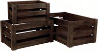 Ensemble de 3 caisses de rangement en bois écologiques de style vintage, multifonctionnelles et emboîtables, pour fruits, légumes, jouets, maison et cuisine