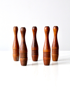 Wooden Skill Development <b>Bowling</b> Game Natural Handcrafted Polished Skittles Pin Set Educational Play Equipment Birthday Gift - Product Image 1