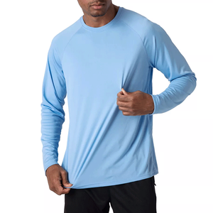 Men's <b>Plain</b> Comfortable Regular Fit T-shirt <b>Long</b> <b>Sleeve</b> Sun Block Workout Shirts <b>Tops</b> - Product Image 5