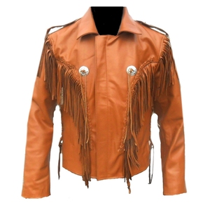 Veste en cuir rustique style western pour homme, marron, en peau de daim, avec franges, à lacets, vêtements de ranch pour l'extérieur, vestes personnalisées pour homme - Product Image 4