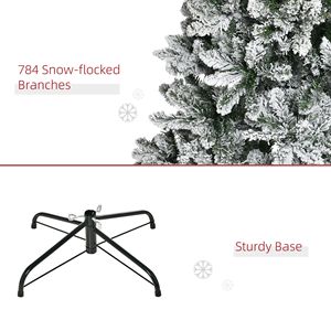 Albero di Natale Artificiale in Pino Sottile Non Illuminato da 2,7 m con Rami Realistici e 1084 Punte, Effetto Neve - Product Image 4