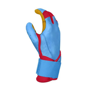 Split Finger Baseball Gloves Leather Right Handed Hook And Loop Closure All Seasons Adult Use Blue <b>Red</b> Yellow Baseball Gloves - Product Image 5