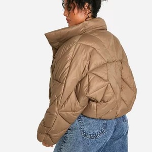 High Quality Thick Warm Outdoor Quilted Coat Waterproof Short length Stand Collar Solid Collar Zipper <b>Crop</b> Women <b>Puffer</b> <b>Jacket</b> - Product Image 2
