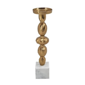 Golden Candlestick <b>Holder</b> with <b>Marble</b> Base Durable Home Decoration - Product Image 3
