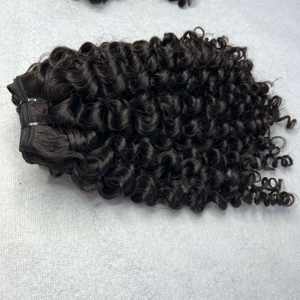 CDYHAIRVN Extensions de cheveux humains bruts Jerry Curl Eurasien, double trame machine, texture bouclée douce et définie, non traités, 100 grammes - Product Image 1