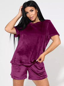 Conjunto Formal Transpirable de Dos Piezas 2026: Sudadera Corta con Cremallera de Algodón y Terciopelo Tejido, y Pantalones Cortos - Product Image 3