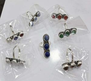 Anneaux en laiton avec perles de pierre GC-RG-344, taille réglable, pour filles, idéal pour offrir en Saint-Valentin, exportation mondiale depuis l'Inde. - Product Image 1