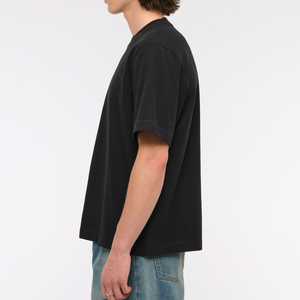 เสื้อยืดคอกลมสีดำล้วน ทรงปกติ แขนสั้น ผ้าฝ้าย 100% น้ำหนัก 280 กรัม ผ้าไม่เป็นขุย สำหรับสกรีนลาย เสื้อยืดเปล่าสำหรับผู้ชาย - Product Image 3