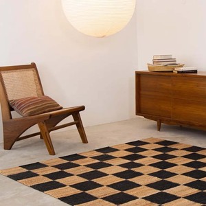 Modern Black Beige Jute Rug Handmade Natural Fiber Area Carpet Rustic Farmhouse Office Floor Decor PET Friendly Non-Slip Extra - Product Image 6