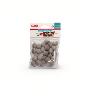 Boule de pompon Ilan 2,0 cm grise 25 pièces décorations artisanales - Product Image 1