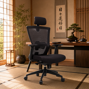 Executive Plastic Frame Ergonomic Office <b>Chair</b> Adjustable Lumbar <b>Support</b> PU Moulded Foam Seat Cushion Modern Swivel Design - Product Image 1