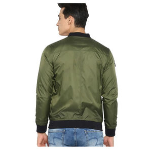 Blouson bomber homme personnalisé, couleur unie, automne-hiver, coupe-vent, grande taille - Product Image 5