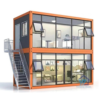 Maison conteneur modulaire de luxe détachable avec espace de travail et chambre intégrés pour application en villa, complexe hôtelier et gîte de jardin