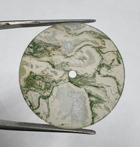 Natural Moss agate White Flat Cut Watch Dial 28.5 mm Round 0.60mm Thickness One-Sided Polished <b>Face</b> (<b>Gems</b> & Stones) - Product Image 2