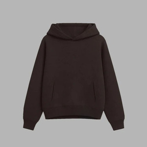 Sweat-shirt à capuche noir pour femme, couleur unie, manches longues, longueur normale, avec poches, en coton tricoté respirant, idéal pour l'automne - Product Image 1