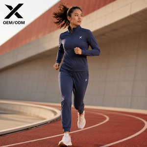 Chándal Deportivo de Verano para Mujer con Logotipo Personalizado X Sports City, OEM, Color Sólido, Cierre Completo, Cuello Alto, Ropa Deportiva Transpirable - Product Image 3
