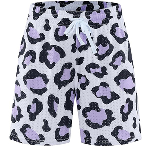Customizable Drawstring 100% Polyester Canvas <b>Windproof</b> Mid Waist Digital Printing Pockets Breathable Casual Workout Shorts Men - Product Image 3