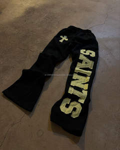 กางเกงวอร์มผ้าฝ้ายเอวสูงสำหรับผู้ชายกางเกงลำลองผ้าปะติดตัดเย็บน้ำหนักเบาแนววินเทจหรูหรา100% ตามสั่ง - Product Image 6