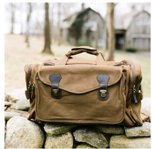 Bolsa de Viaje Impermeable de Lona y Cuero con Cierre, Proveedor Mayorista, Bolsa de Lona Vintage, Equipaje de Mano LCTB-0063 - Product Image 5