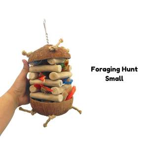 Jouets de chasse et de forage écologiques pour oiseaux en coquille de noix de coco et banane - Product Image 1