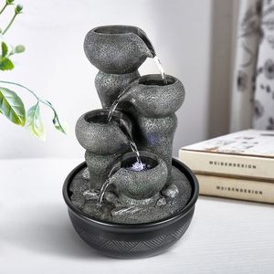 Fontana da Tavolo per Interni da 15,7 Pollici con Luci LED e Pompa, Nera - Product Image 3