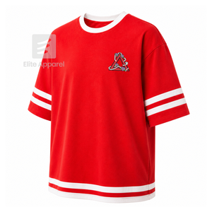 เดลต้า ซิกมา แบบกำหนดเอง | เสื้อชมรมธีต้าปักโลโก้ด้านหน้า สีแดงและสีขาว แขนสั้นสำหรับผู้หญิง เสื้อผ้าสไตล์กรีก - Product Image 2