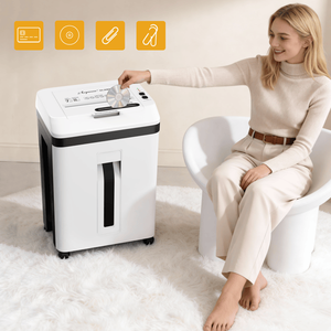 Déchiqueteuse Commerciale Robuste 150 Feuilles Micro-Coupe pour CD/Cartes, Niveau de Sécurité P5, 60 Min Sans Arrêt pour Usage Domestique - Product Image 5