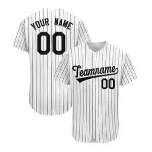 Camiseta de Béisbol de Primera Calidad Personalizada con Bordado Estilo Jersey a Rayas, Camiseta Deportiva Sublimada al por Mayor, 100% Poliéster, Camisetas para Hombre - Product Image 3