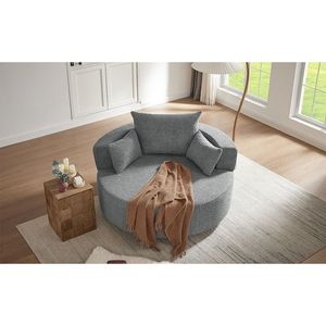 Sedia a botte girevole a 360 gradi con 3 cuscini rimovibili divano grigio per soggiorno camera da letto ufficio e Hotel - Product Image 3