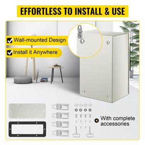    Scatola Elettrica in Acciaio 4X 20 X 12 X 10'' IP66 Impermeabile Antipolvere per Esterni/Interni con Piastra di Montaggio - Product Image 5