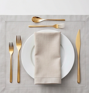 Ensemble de couverts ovales dorés avec manche fin, élégants en acier inoxydable, pour la salle à manger, la cuisine, les mariages, les fêtes et les restaurants. - Product Image 2